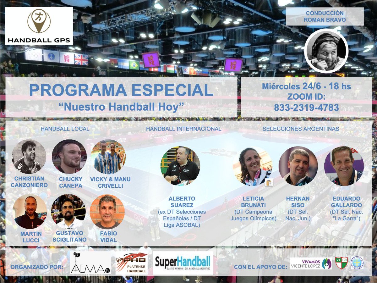 superhandball's tweet photo. Hoy - 18hs: Superhandball, Alma TV y Platense Handball te invitan a #HandballGPS, un programa especial junto a grandes nombres del ámbito local e internacional. Un evento que será transmitido por Zoom y por el canal de Youtube y Facebook Live de Superhandball ¡Te esperamos! https://t.co/2dLSeS8RJ9