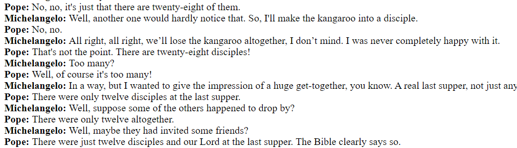 askdavidjones's tweet photo. Penultimate presentation completed by #TheInvisibles of #MemoryBox for #TechCh2020 @CapgeminiUK
Puts me in mind of the sketch with Cleese as Leonardo and Jonathan Lynn as the Pope discussing the *Penultimate* Supper, complete with kangaroo.
https://t.co/YBqB0pq6hj https://t.co/0XaX3Ypfik