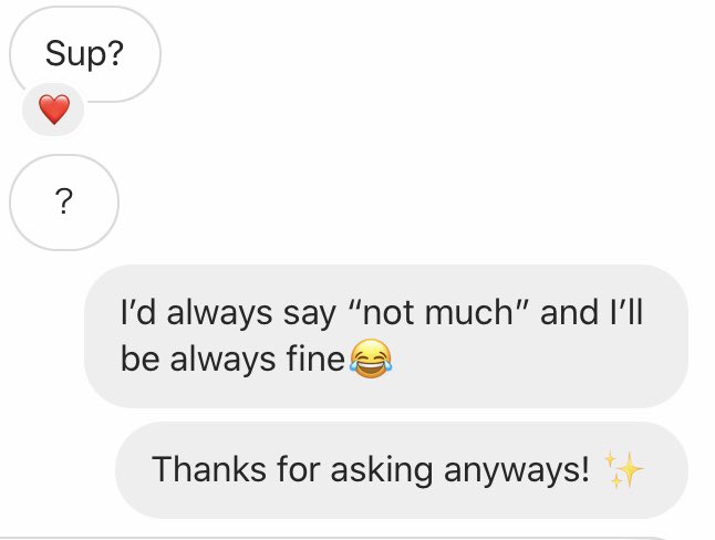 英語のそーた インスタストーリーは毎日更新 Eigonosota オーストラリア人の友達がこの1年ほぼ毎週 元気 最近どう ってメッセージくれるんですが 毎週毎週の返信はしんどくなって今回初めてハートだけ押したら って来たから 僕は今後