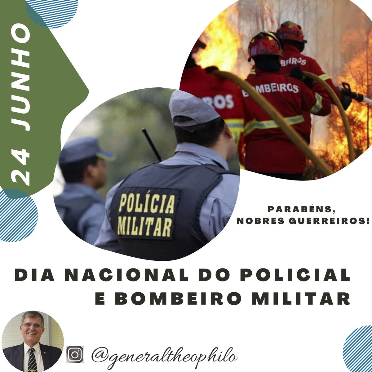 DIA NACIONAL DO POLICIAL E BOMBEIRO MILITAR!
Hoje, mais que nunca, é dia de glória. Parabéns a todos os policiais e bombeiros militares, vocês não são meros servidores públicos do estado. São HERÓIS NACIONAIS!
#diadopolicialebombeiromilitar
#generaltheophilo 
#segurançapublica