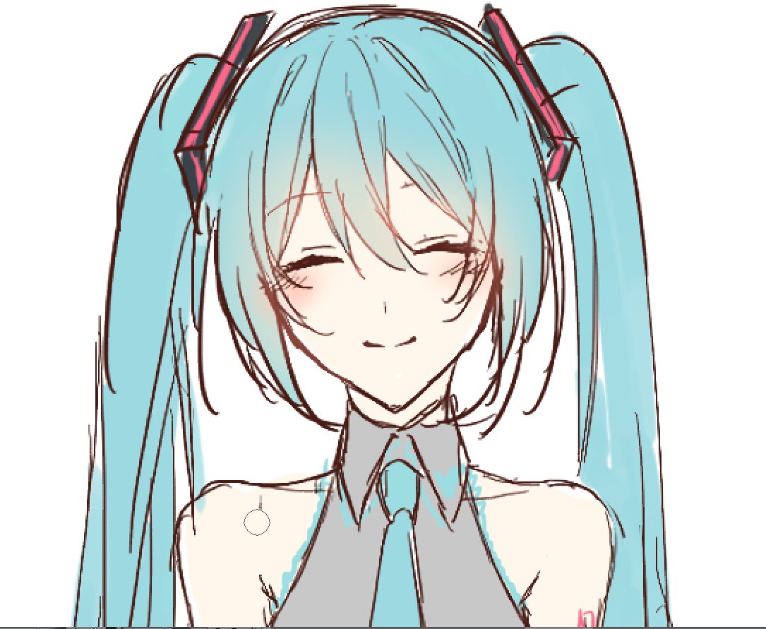 初音ミク 「ラフですがめちゃくちゃ可愛い 」|七瀬ねこのイラスト