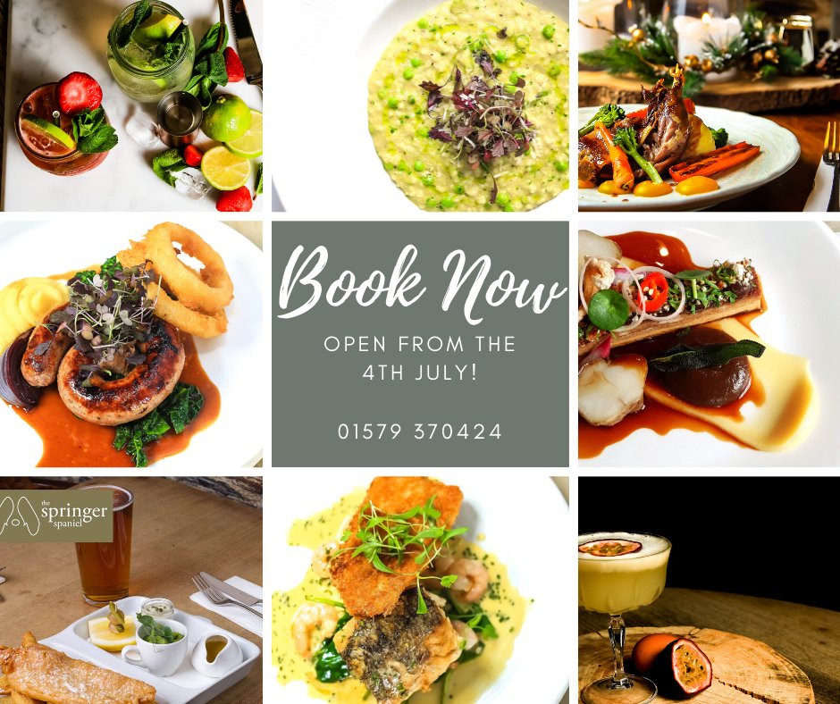 SpringerThe's tweet photo. We are very excited to announce that we will indeed be opening our doors again on Saturday July 4th!  We do ask that if you are planning a visit that you book where possible. Give us a call on 01579 370424 or via our website through our online booking system. https://t.co/2Nh5HrIrW0