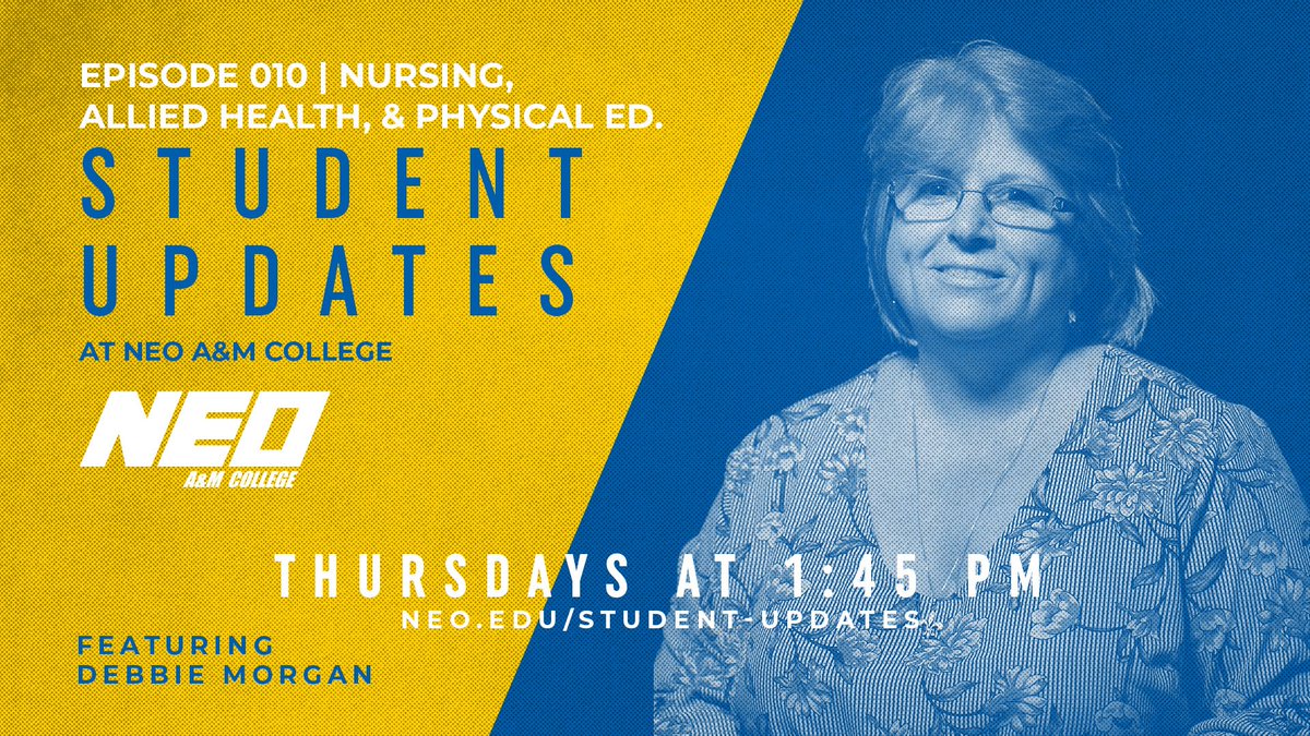 gogoneo's tweet photo. Join us tomorrow at 1:45 p.m. as we hear from Debbie Morgan, Nursing, Allied Health, &amp; Physical Education Department Chair.⁠
⁠
Visit https://t.co/VzTh5z7kNx to find out if a degree in the health care field is right for you!⁠
⁠
#gogoneo #studentupdates https://t.co/e1VNtmGYj4