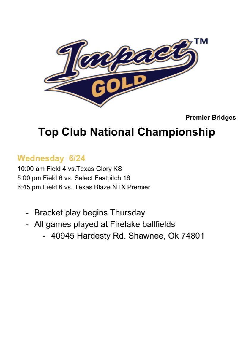 Getting ready to play some great competition! Check us out live on Facebook facebook.com/groups/1516313… and follow us on GaneChanger gc.com/t/summer-2020/… #betheimpact @ScottySmithIG