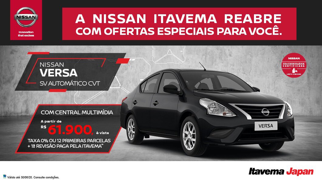 Confira as ofertas da Japan para outubro: Nissan Zero, Parcelas Zero