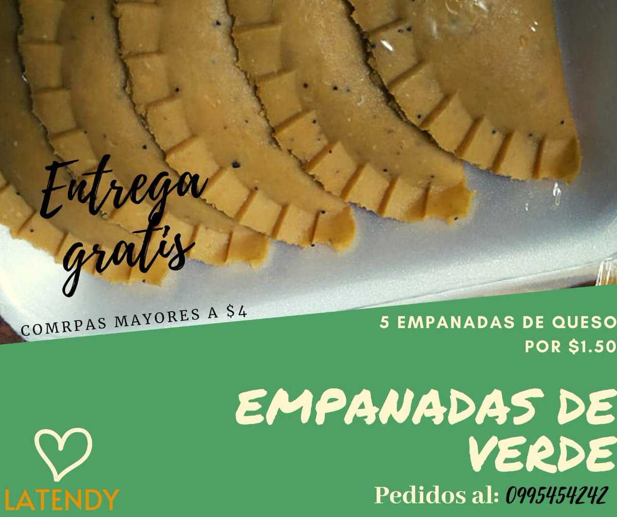 publishec's tweet image. Deliciosas empanadas rellenas de queso mozarella, en presentación de 5 unidades, listas para freir u hornear, la dejamos en tu casa. 
latendy.store