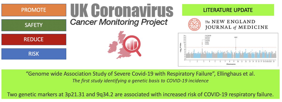 UKCORONACANCER's tweet photo. *Literature update* - Ellinghaus et al. have identified a genetic basis to COVID19 incidence. 

#Ukcoronacancer #coronavirus https://t.co/RoKtv72HLg