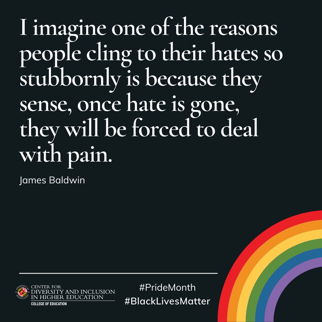 UMDcdihe's tweet photo. For pride month, CDIHE highlights the voices of persons at the intersections of LGBTQ identity and Blackness. We are grateful authors like James Baldwin who document the movement .
Read more about James Baldwin here: https://t.co/wVkw9JDOCU
#pridemonth #blm #umdcdihe #cdihe https://t.co/560NZkBmf1