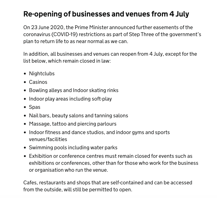 SecretOasisSpa's tweet photo. 1/3 It is with regret we announce that SOS will not be reopening on 4th July, due to the Government announcement yesterday that beauty salons and spa's must remain closed. It's a big blow. We have been working exceptionally hard to make the spa as safe as possible... https://t.co/0I2dqJchME