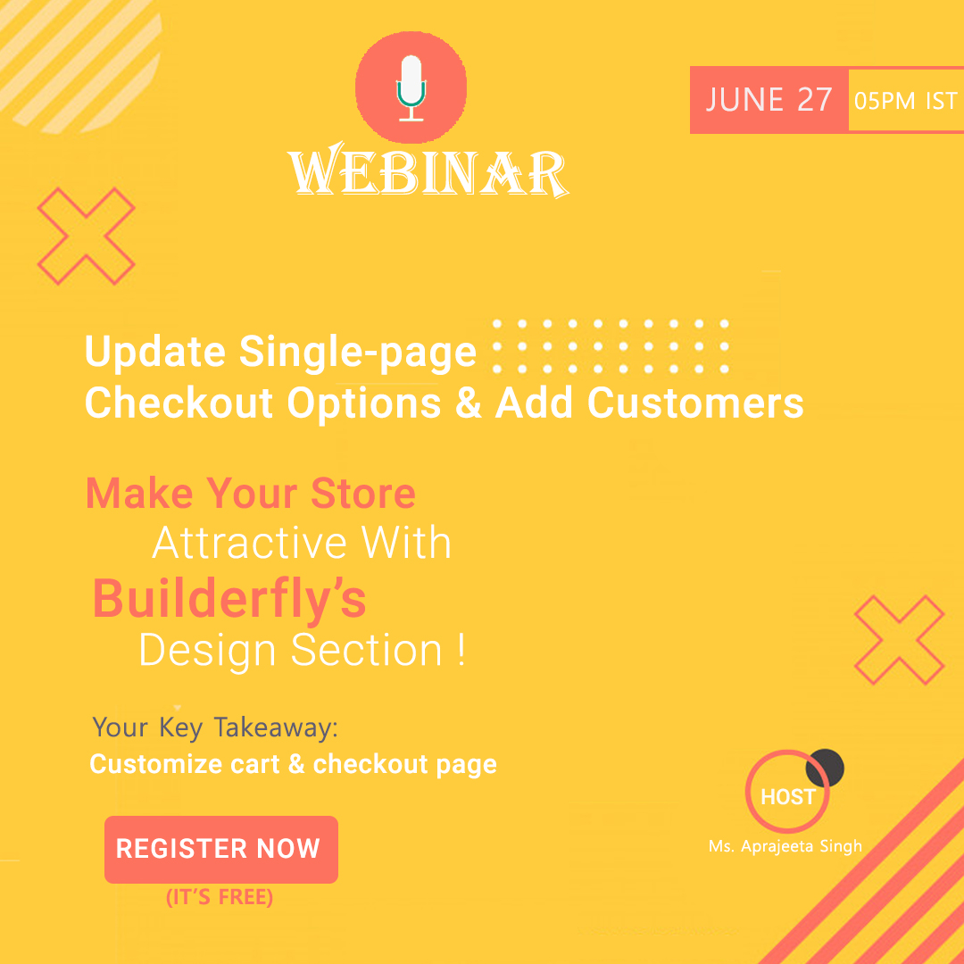 Builderfly's tweet photo. The detailed #CheckoutPages can make you lose your #customers. We can help you update your #cart & #checkout page to #improve the #conversion rate of your #business.
https://t.co/tfCMU29JpY
#livewebinar #builderflywebinar #registerforfree #freewebinar #webinarseries @BuilderFly https://t.co/aEose7JUoA