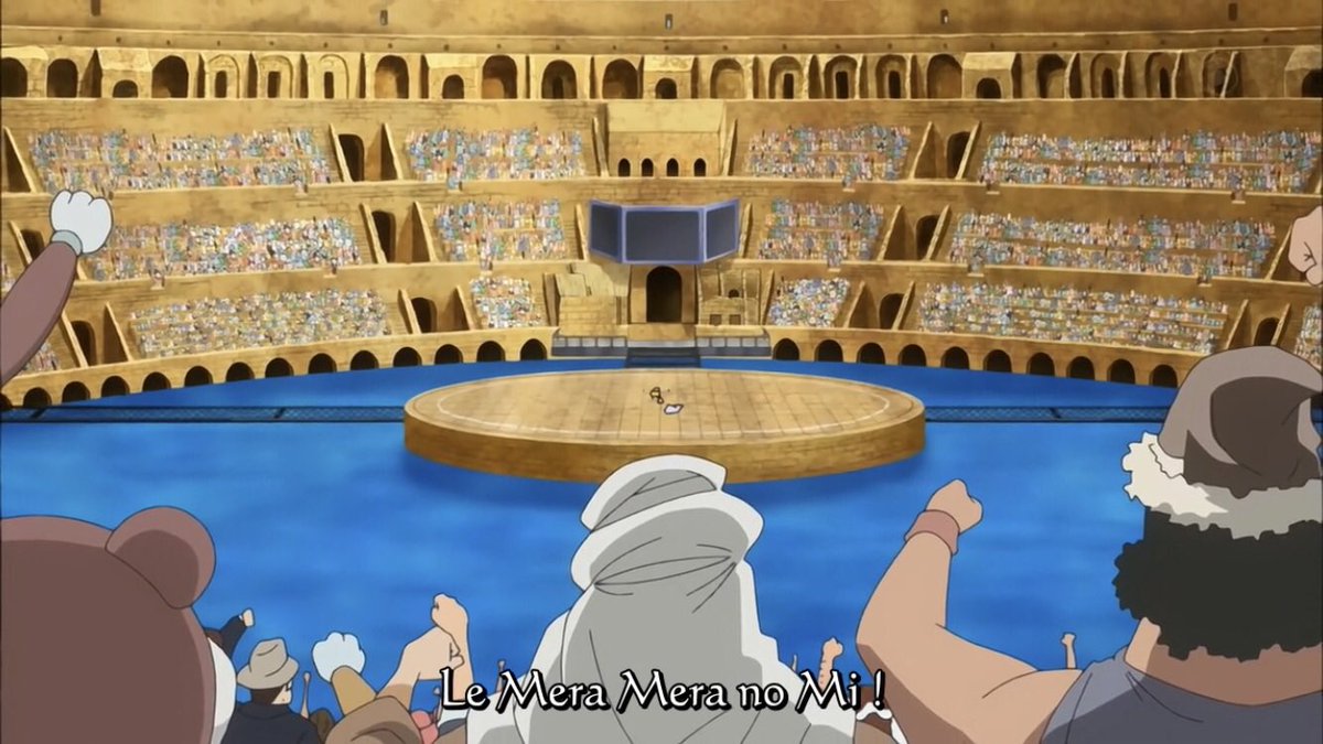  - Arc Dressrosa - 3/46Pendant ce temps Luffy et les autres sont sur l’île en infiltration et rencontrent un vieil homme aveugle.Celui-ci se fait arnaquer par des brigands, il les neutralise grâce a son pouvoir.Le tournoi va bientôt commencer...