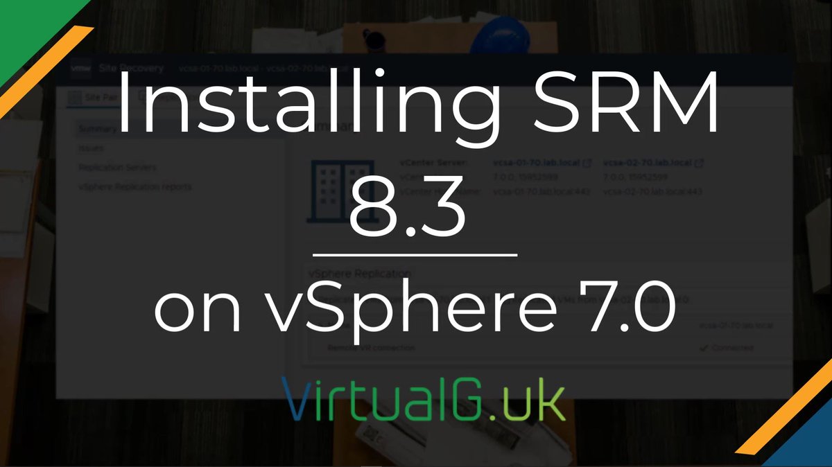 VirtualG_UK's tweet image. #SiteRecoveryManager 8.3 and #vSphere 7.0 Walkthrough!
1️⃣ Improvements
2️⃣ Install Guide
3️⃣ Video Walk-through
&amp;gt;&amp;gt; virtualg.uk/getting-starte…

#VMware @vExpert @VMwareSRM @VMwarevSphere