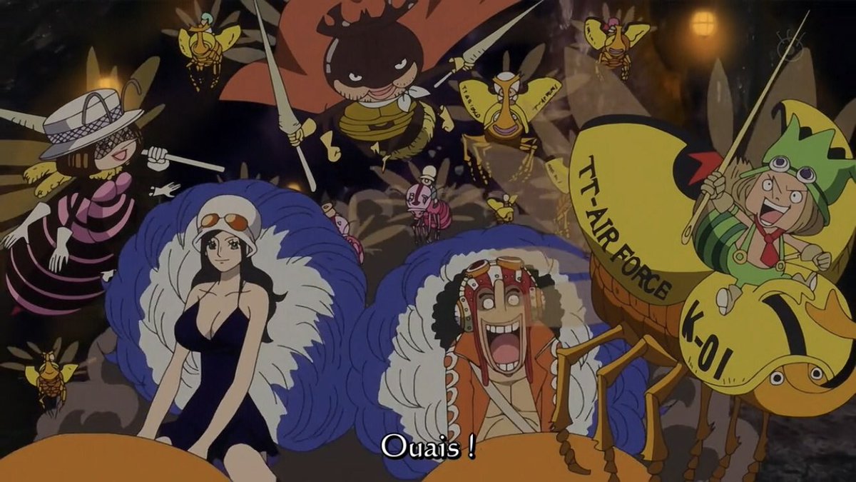  - Arc Dressrosa - 8/46Pendant ce temps dans la forêt de Green Bit Usopp et Robin se font enlever par les Tontattas.Mais ce peuple est allié a l’ancien roi et est aujourd’hui victime de Doflamingo, une alliance se crée alors :