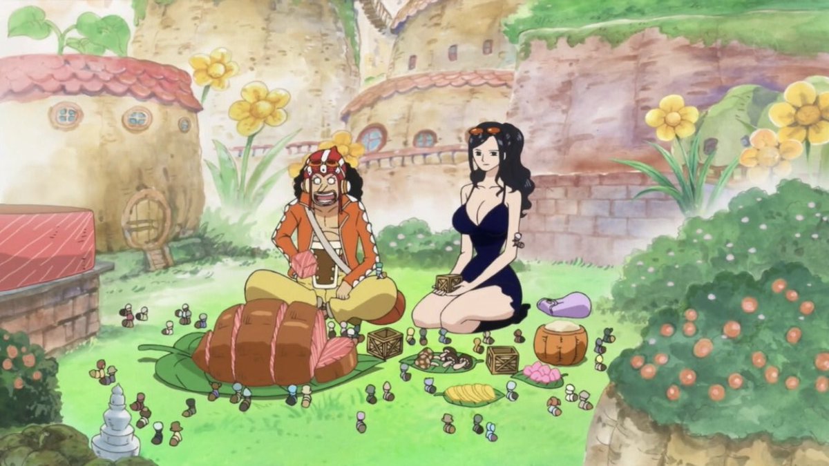  - Arc Dressrosa - 8/46Pendant ce temps dans la forêt de Green Bit Usopp et Robin se font enlever par les Tontattas.Mais ce peuple est allié a l’ancien roi et est aujourd’hui victime de Doflamingo, une alliance se crée alors :