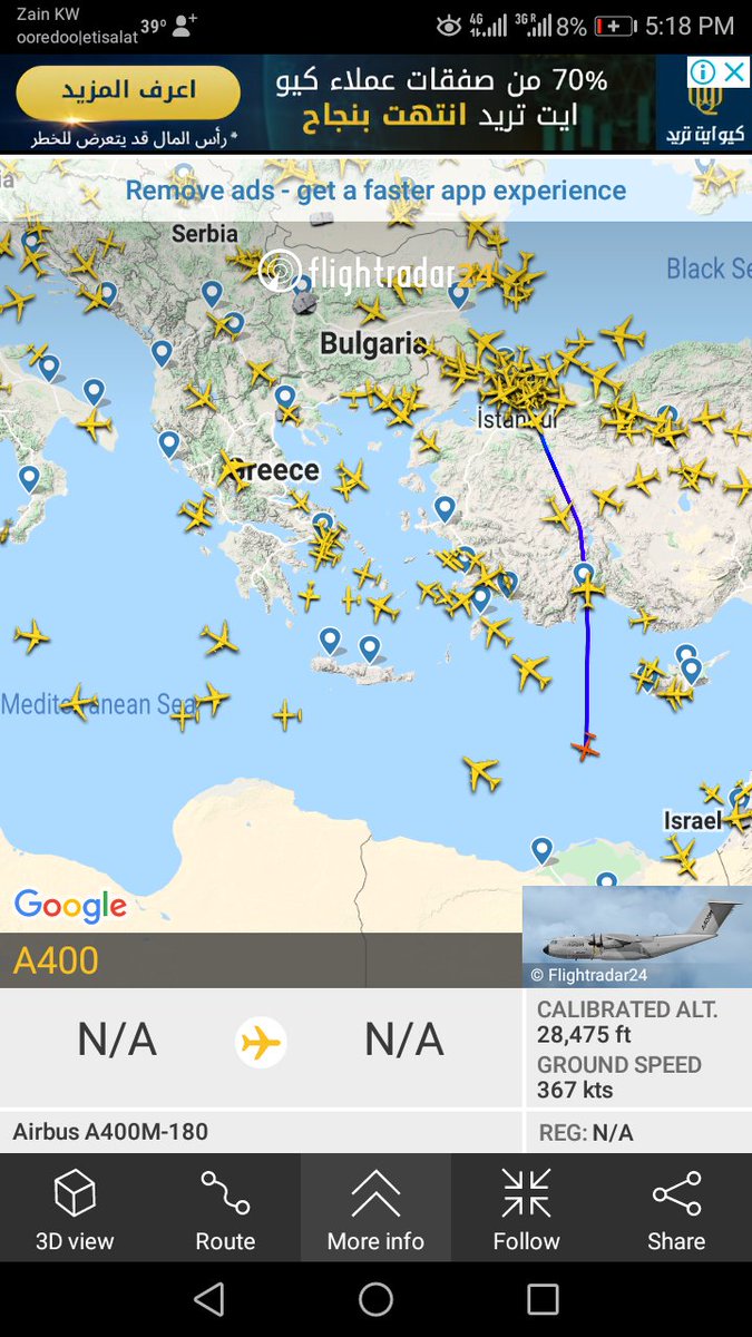 Arcadiapain's tweet photo. Breaking news : turkey is conducting a 3 military huge flights to Mesrata to support invasion of Sert, breaching international laws! Where #Africom #free_libya #turkish_invasion_libya #sisi #hafter #turky #aljazeera #alrabiya #foxnews #CNN #cnn_arabic #ليبيا_مقبرة_العثمانيين https://t.co/VcNsAw1oe4