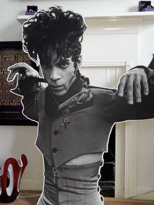 Ever since a dear friend gifted me this lifesize Promotional cutout, Prince has metaphorically watched over me, frozen in time in the Come era, that moment of momentous pain and change. I personally think you can see the physical and mental toll the fight with WB had upon Prince.