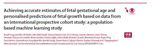 DPHRU_SA's tweet photo. DPHRU articles online in June #4
🎉🥳🍾to Fung et al incl our #ProfShaneNorris on publication @LancetDigitalH of:
Achieving accurate estimates of fetal gestational age &amp; personalised predictions of fetal growth ...a population-based machine learning study https://t.co/HetwL5CTN9 https://t.co/IoRfkbKnKE