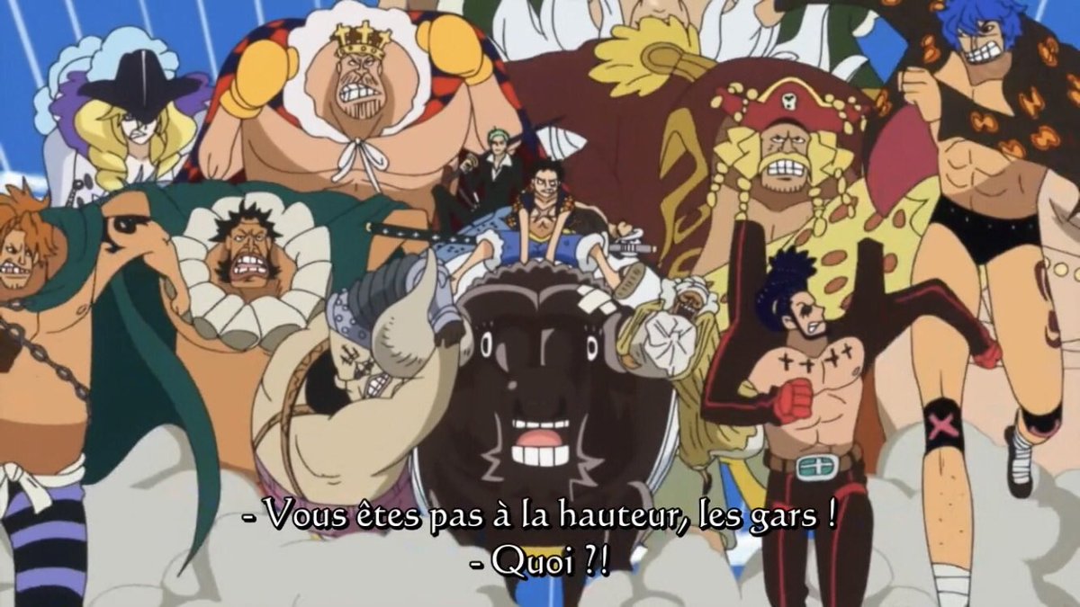  - Arc Dressrosa - 25/46Pica fait alors surface avec son fruit de la Terre pour tuer tout le monde.Tandis que Luffy et les anciens gladiateurs s’allient pour battre Doflamingo.Sabo retient la Marine :