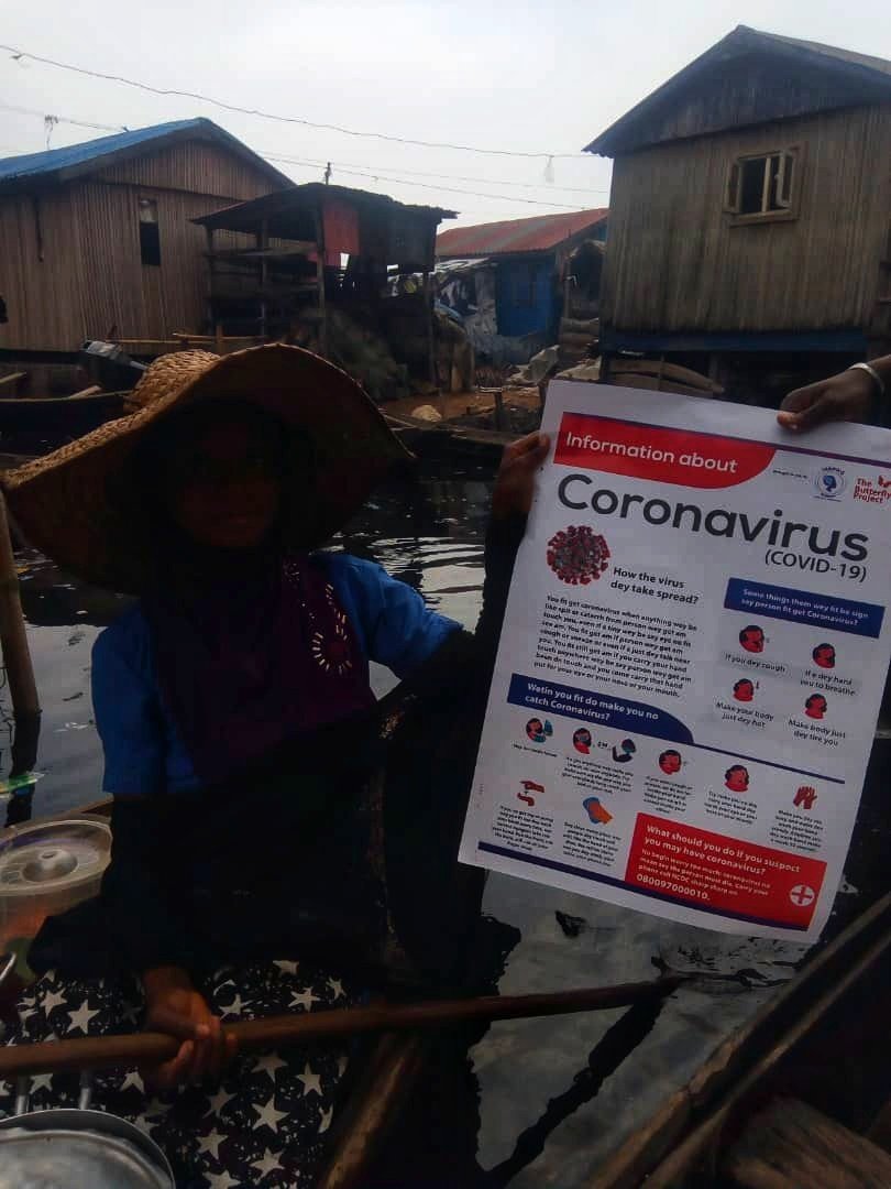 IranwoFoundatio's tweet photo. Today our posters are live with adequate information about Corona Virus in Makoko, in different languages so that all inhabitants can read it and this will ensure the safety of the community members.

#iranwofoundation #COVID__19 https://t.co/7ykxwbeUJV