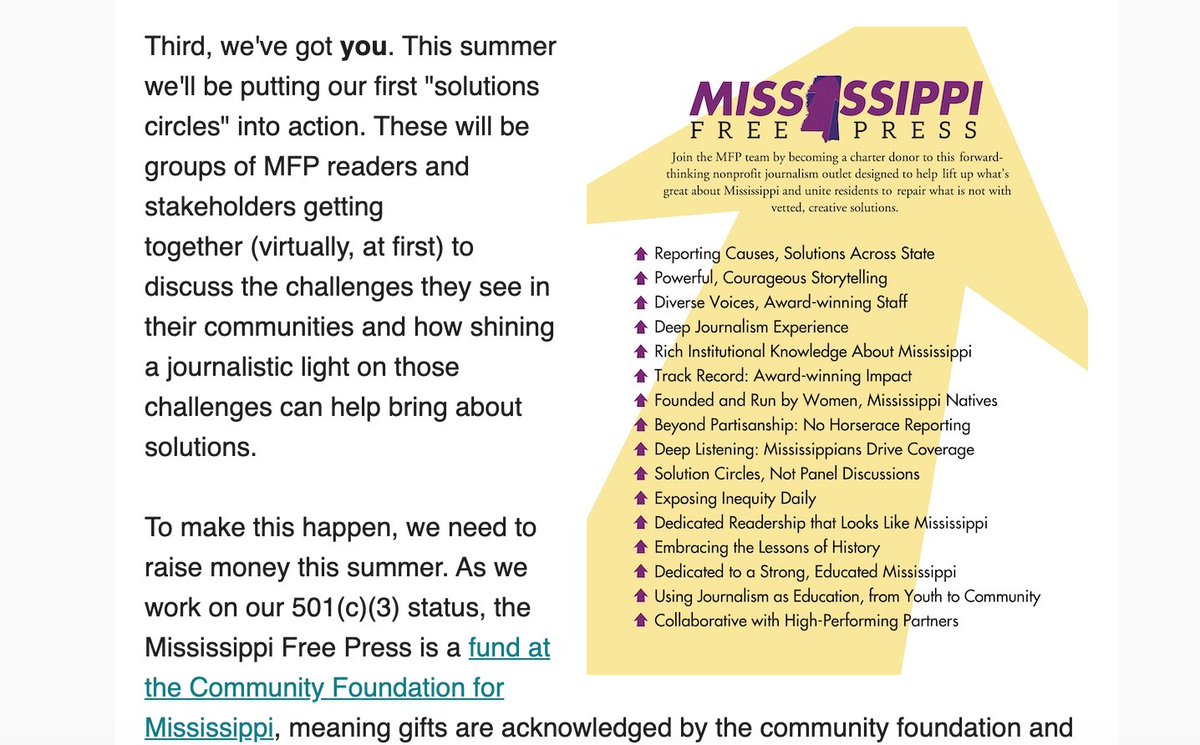 soljourno's tweet photo. Truly exciting work happening at @MSFreePress: meaningful engagement, solutions circles, and more. Explore and support their mission here: https://t.co/cZj6aaRmFp https://t.co/CoD5QX6A4l