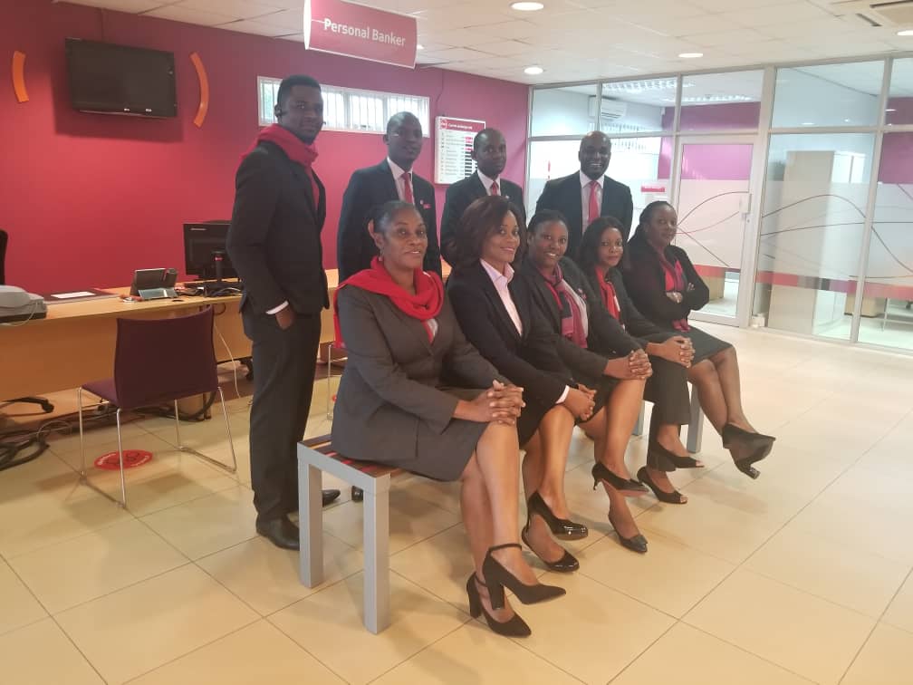 AbsaZambia's tweet photo. Our Managing Director, @mizingamelu and Retail Banking Director, Harton Maliki visited Mufulira Branch this afternoon. The leadership continue to engage with employees to ensure that everyone plays to their strengths and steer the Bank to greater success #WeAreAbsa https://t.co/LZqCPMudsI
