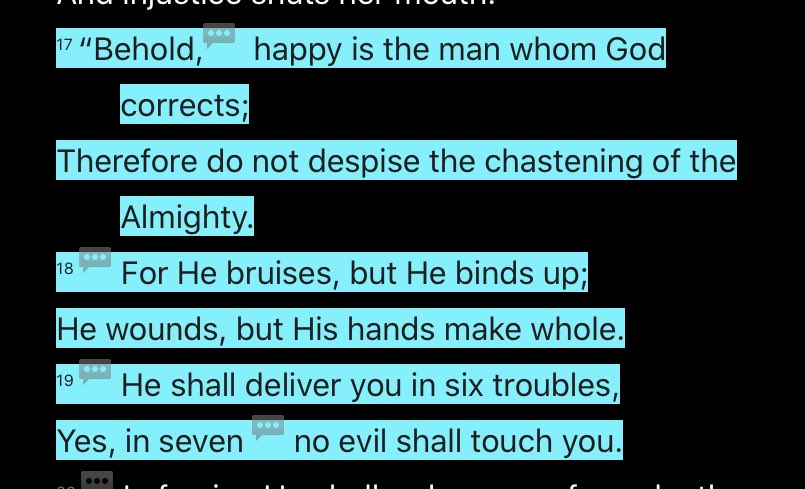 If you read the preceding verses, you’ll see that Job was talking about CORRECTION. (Job 5:17) (2/4)