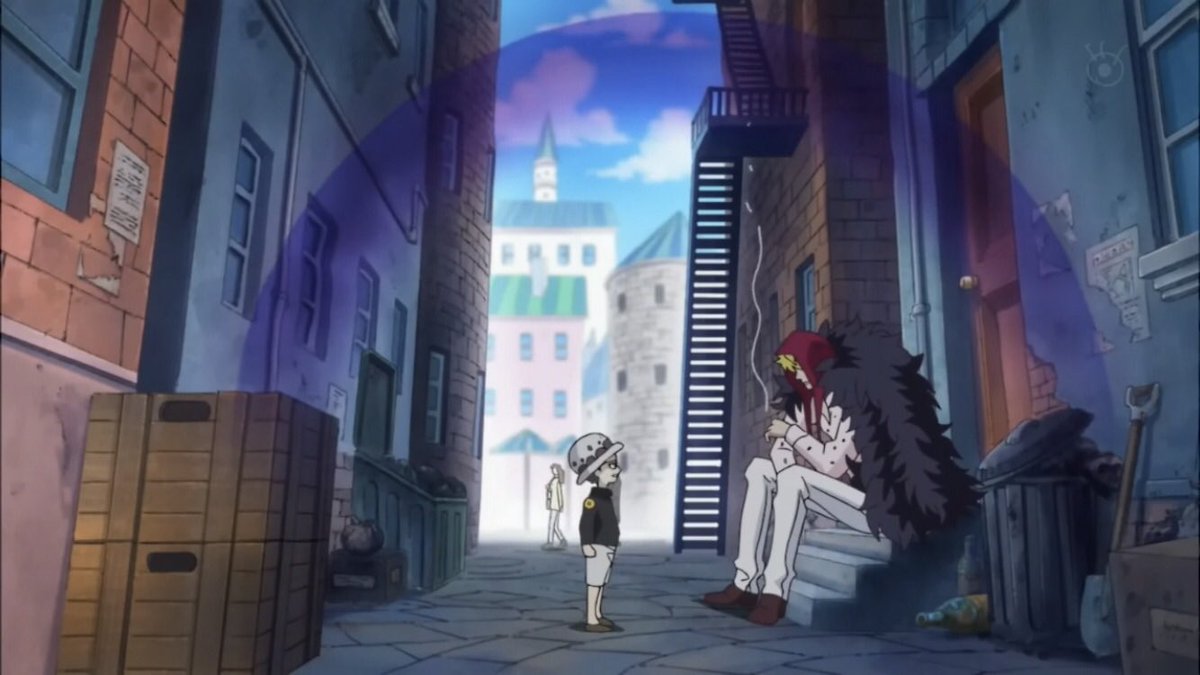  - Arc Dressrosa - 30/46Corazon le frere de Doflamingo va essayer de soigner Law et part donc avec lui, il lui révèle en même temps qu’il fait croire à son frère qu’il ne sait plus parler mais il se sert juste de son pouvoir ; celui du fruit du silence :