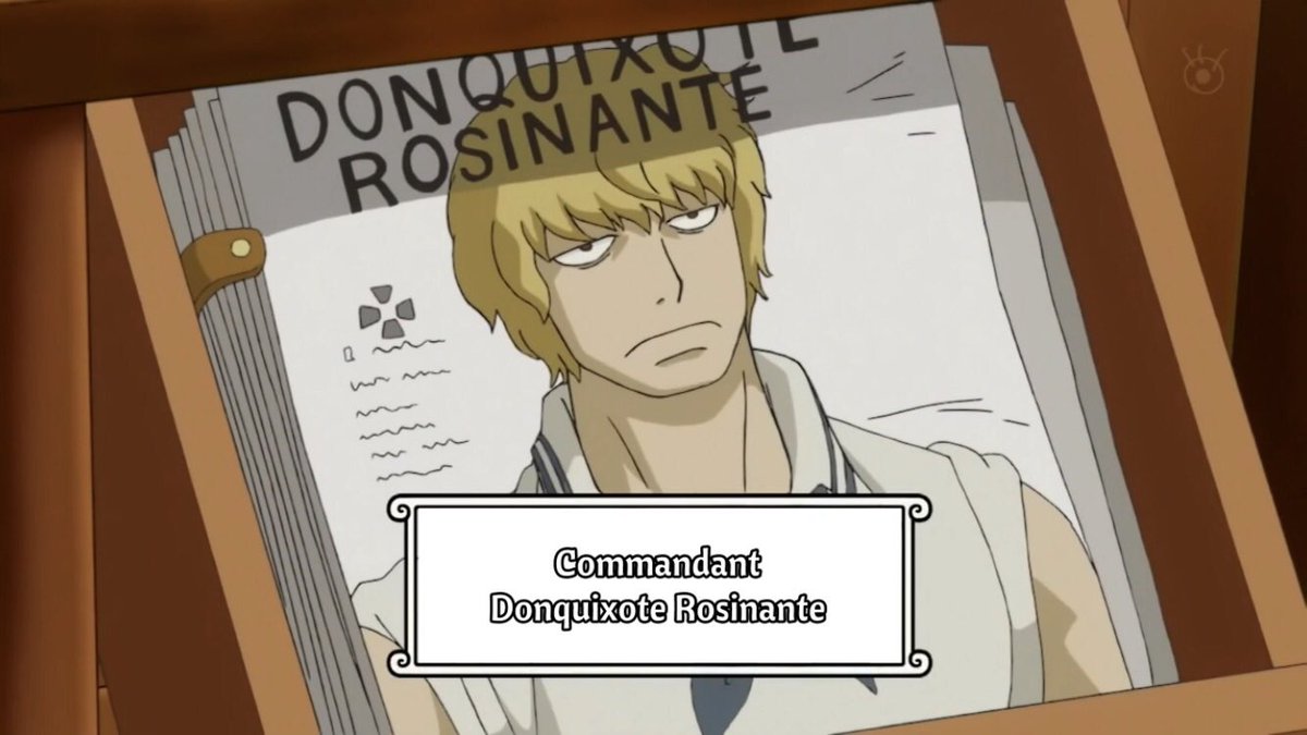  - Arc Dressrosa - 31/46Corazon est enfaite un Commandant de la Marine il espionne son frère qu’il considère comme un démon sous les ordres de Sengoku.Des liens se forme avec Law pendant la recherche d’un traitement :