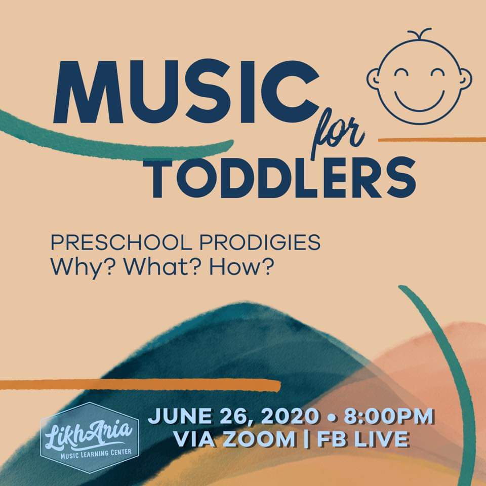 Music for Toddlers: free webinar 

June 26, 2020
8pm
Via Zoom | FB live

#MusicLessons #ToddlerMusic #HimigBulilit
facebook.com/11195604915652…