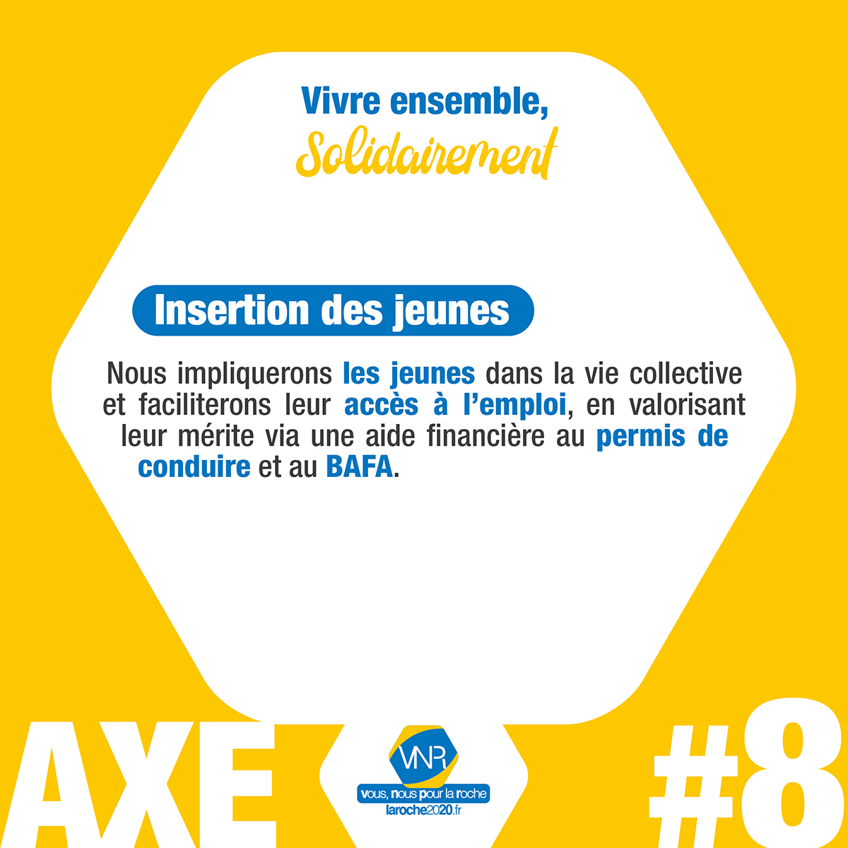 vnpr2020's tweet photo. [NOTRE PROGRAMME] 🔹Axe 8
✔️Vivre ensemble en impliquant les jeunes dans la vie collective.
#vnpr #vousnouspourlaroche #larochesurforon 
👉https://t.co/uPZ4BsLLtW https://t.co/W2Rmk4i3eD