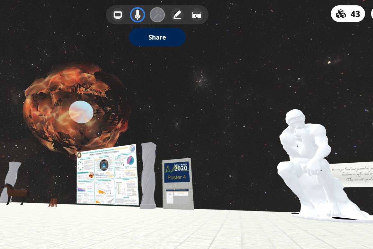 ZaraBagdasarian's tweet photo. Hope to see you at poster #238 ☀️ (Room#10 with bonus horse and Rodin) #Neutrino2020 #Nu2020 #Borexino #solar #neutrinos
2min video: https://t.co/0HtkBeYWpO
Poster: https://t.co/2iPwSvGSC9 https://t.co/q0jeruwhbS