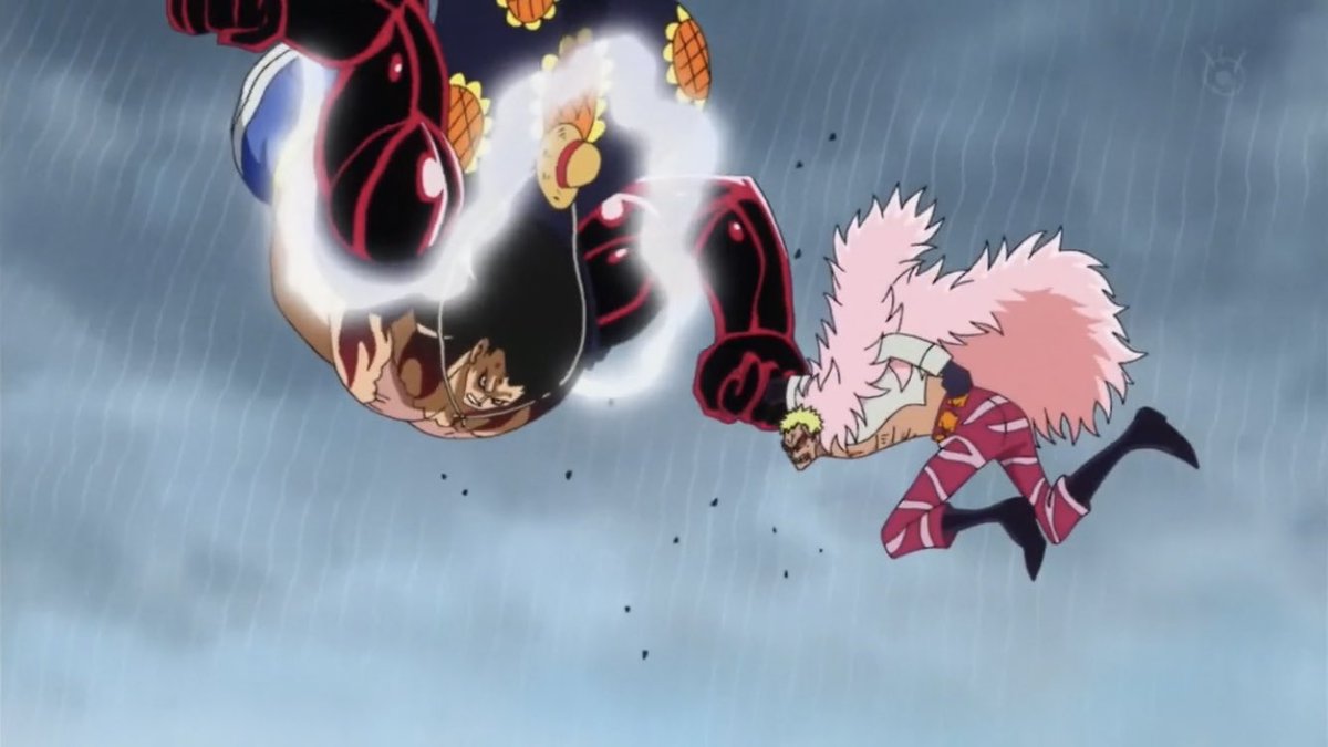  - Arc Dressrosa - 41/46Pendant que l’usine de fruits du démon artificiel est détruite ; Luffy affronte Doflamingo qui est un adversaire redoutable :