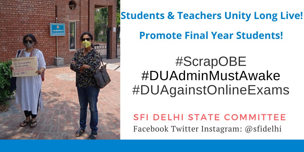 ElizabathSyriac's tweet photo. #ScrapOBE
#DUAdminMustAwake
#DUAgainstOnlineExams https://t.co/KKVr9dnCgF https://t.co/L6LcL9bW0s