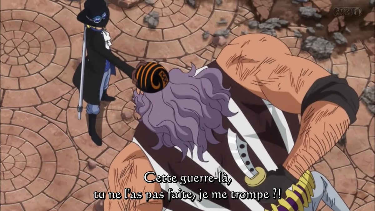  - Arc Dressrosa - 43/46Sabo bat Burgess qui voulait tuer Luffy.Fujitora demande pardon à l’ancien roi Riku car ils n’ont pas vu ce que faisait Joker.Sabo rend visite aux Mugiwaras et explique qu’il a retrouvé la mémoire en lisant le journal de la mort de Ace :