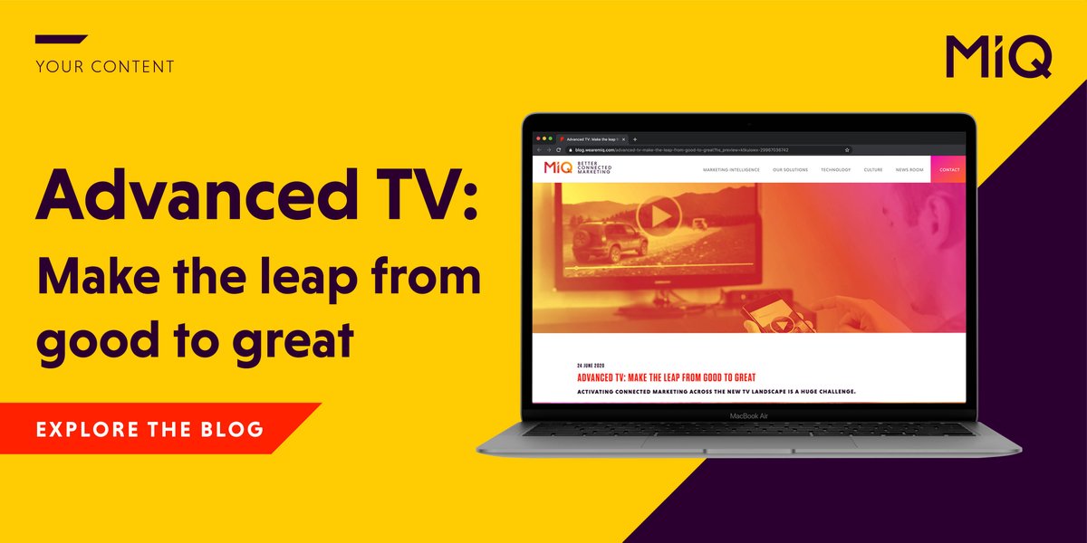 wearemiq's tweet image. Advanced TV: Find out how to build better storytelling across linear, OTT and digital, enabled by our unique approach to connecting TV datasets: bit.ly/2Yt7jpf #advancedTV #programmaticmedia
