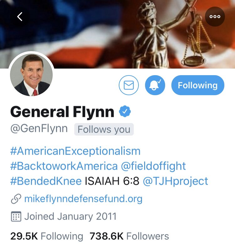 Nobody_u_Know65's tweet photo. EQUAL JUSTICE UNDER THE LAW.
@GenFlynn is about to be UNLEASHED.
PAIN COMING.
NO DEALS!
God Bless America.
o7 🇺🇸
#ObamaGate #Flynndication https://t.co/xD5Ap6yEIL