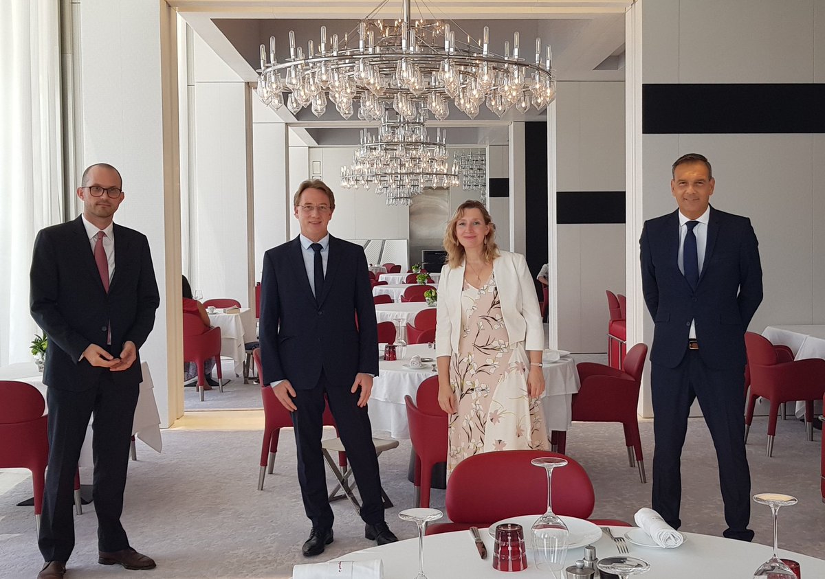 ludovic_pouille's tweet photo. Happy to come back to the magnificent #Fouquets restaurant at the #LouvreAbuDhabi together with the director of the Museum @ManuelRabate and the CEO of the Restaurant @PascalPinazo. Congratulations for the great reopening in full respect of the new sanitary rules!
#FranceUAE 🇦🇪🇫🇷 https://t.co/oSpwem3Z06