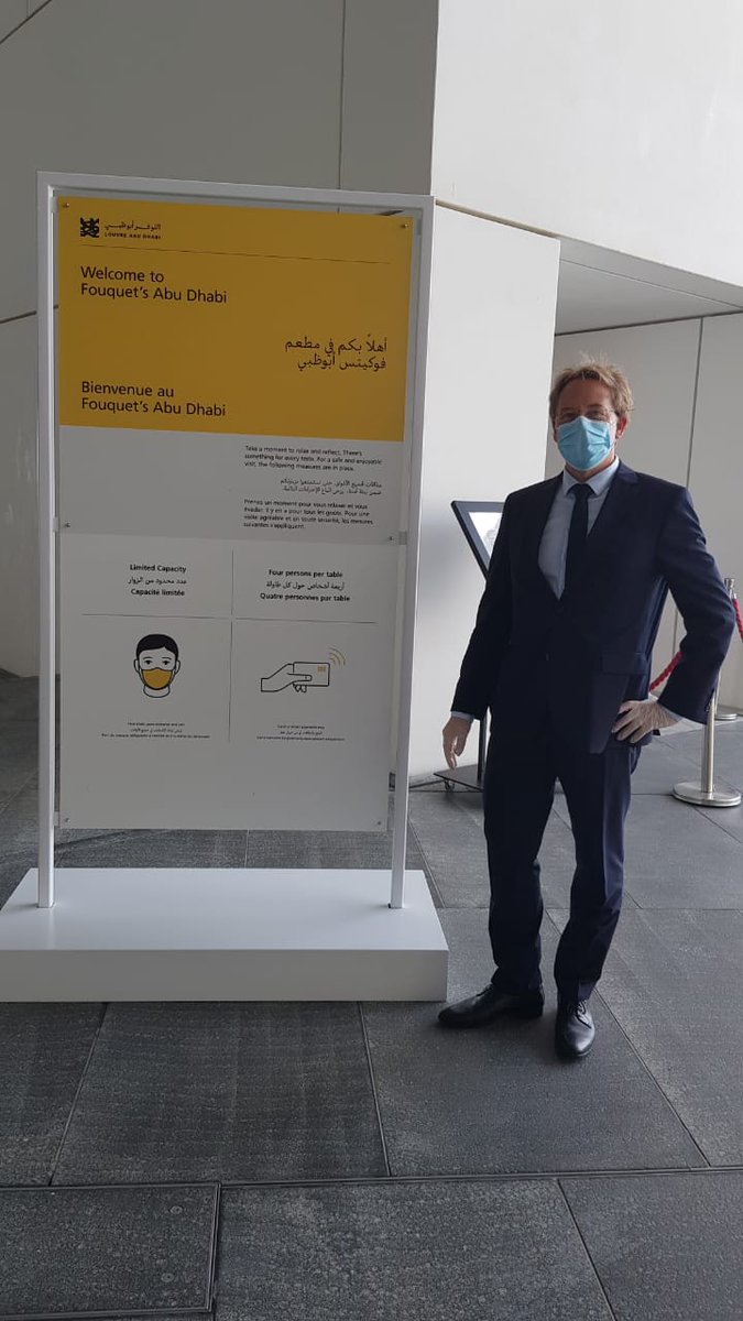 ludovic_pouille's tweet photo. Happy to come back to the magnificent #Fouquets restaurant at the #LouvreAbuDhabi together with the director of the Museum @ManuelRabate and the CEO of the Restaurant @PascalPinazo. Congratulations for the great reopening in full respect of the new sanitary rules!
#FranceUAE 🇦🇪🇫🇷 https://t.co/oSpwem3Z06