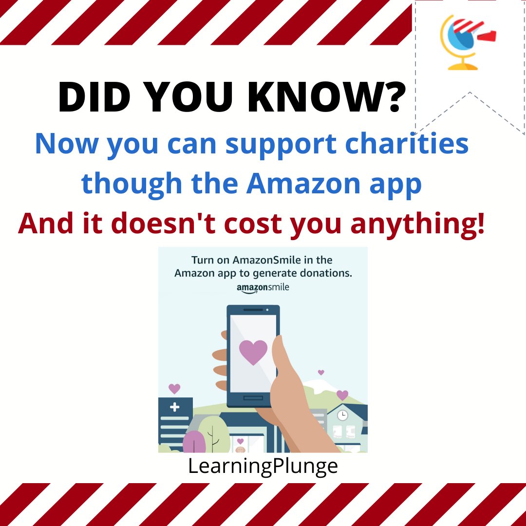 GeoPlunge's tweet photo. You can now support a charity through #amazonsmile from your phone! It's a game-changer for #LearningPlunge! https://t.co/ja3Rgn3saH