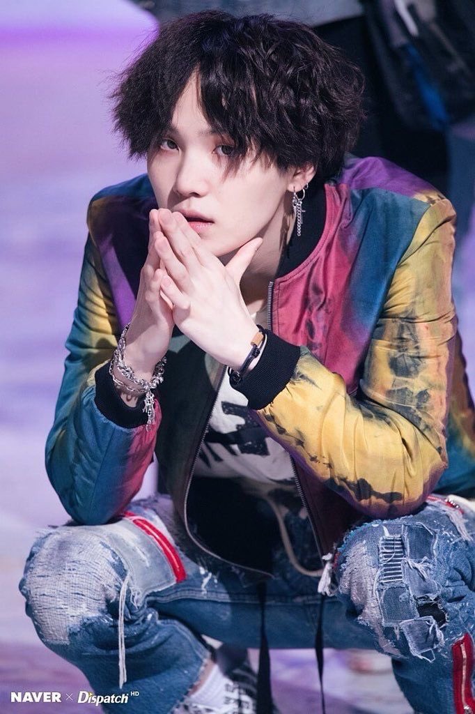 Fake love era look with that curly hair yes yes.