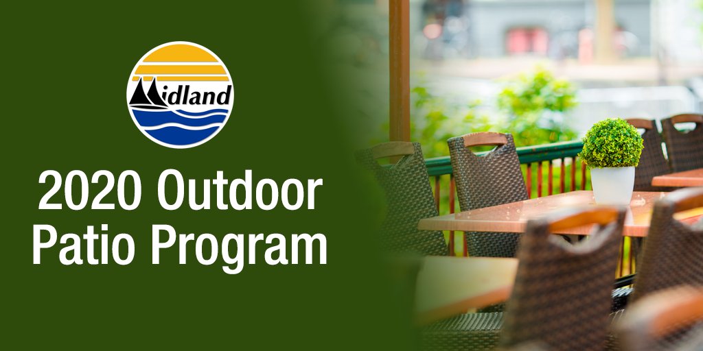 In an effort to support local businesses, the Town of Midland is introducing the 2020 Outdoor Patio Program so that existing restaurants can take advantage of the warmer weather by offering outdoor dining. For full details on how to apply, please visit: bit.ly/ToM-PatioProgr…