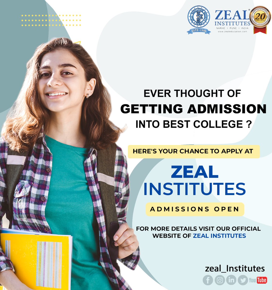 ZealInstitutes's tweet photo. Get admission in one of the top college
Admission open
Visit our site for more details
....
#zeal
#zealinstitutes
#zealians
#toppunecollege
#admission2020
#virtualadmission https://t.co/kqOI74ppu3
