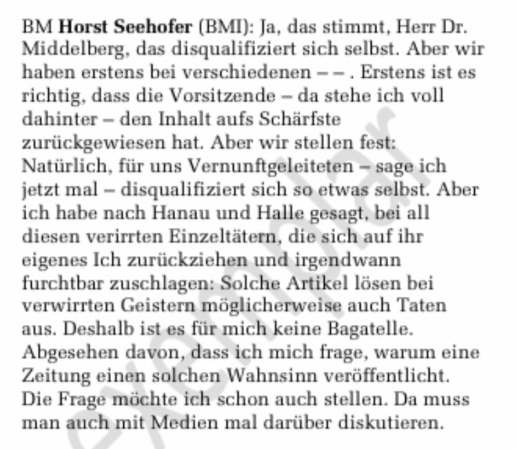 mamjahid's tweet photo. Hier das Protokoll wie #AfD und #CDU/#CSU mit #Seehofer im Bundestagsausschuss für Inneres und Heimat über die Pressefreiheit in Deutschland diskutieren. Enjoy: https://t.co/0NXPMoM89I