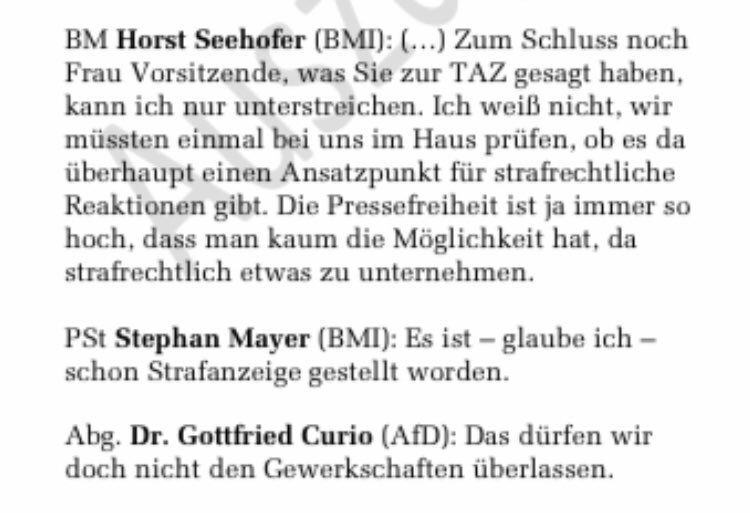 mamjahid's tweet photo. Hier das Protokoll wie #AfD und #CDU/#CSU mit #Seehofer im Bundestagsausschuss für Inneres und Heimat über die Pressefreiheit in Deutschland diskutieren. Enjoy: https://t.co/0NXPMoM89I