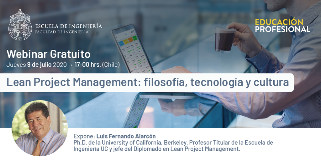 EP_IngenieriaUC's tweet photo. ¡Inscríbete en este webinar! 

El próximo jueves 9 de julio 2020, el académico Luis Fernando Alarcón nos hablará sobre #LeanProjectManagement, filosofía, tecnología y cultura. 

Inscríbete aquí: https://t.co/XSXApUpU7Z

¡No te lo pierdas! https://t.co/O9ML8c6aYV