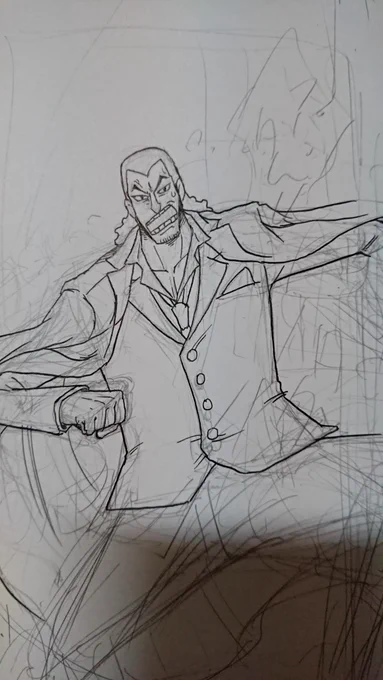 もう描いてしまったからこのまま行くけど、パパ君もしかしたらそこまで太ましくない…?ジャケットの裏地も黒ベタだから錯覚してるだけなのかも…?どうなんだろ…… 
