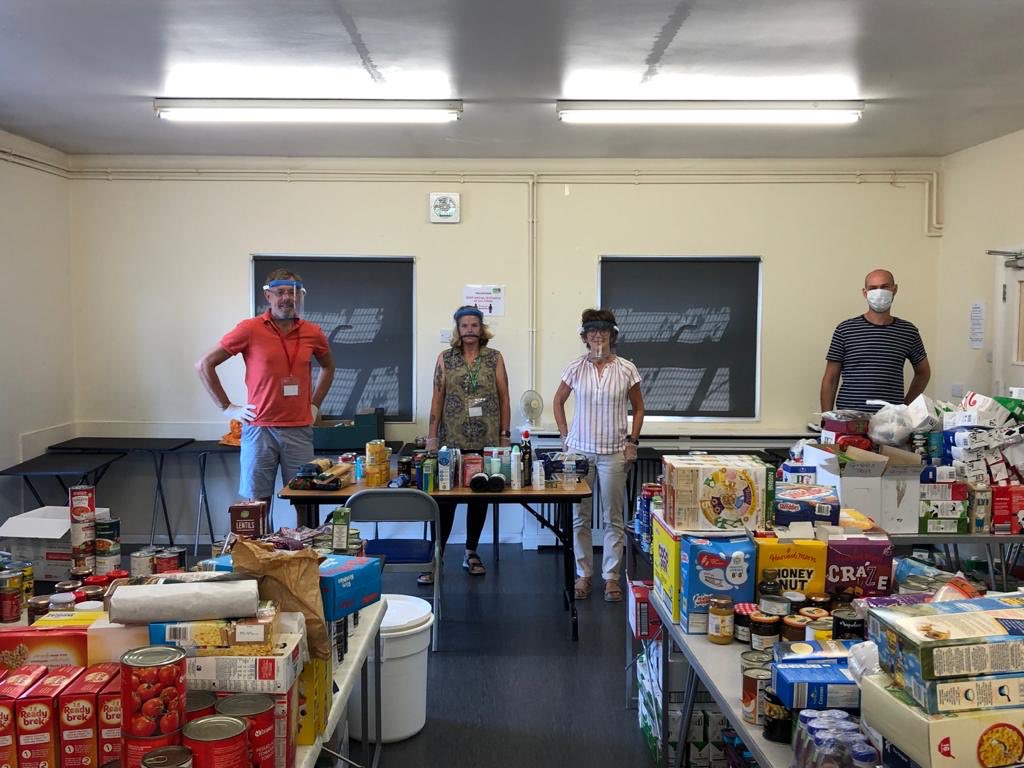HounslowFoodBox's tweet photo. Today’s crew sorting through donations for delivery to members of the community. Donations needed now more than ever! 🍎💚 Visit our website for info on how you can donate! #hounslowfoodbox #foodbank  #donations https://t.co/IcHY8qZZsI