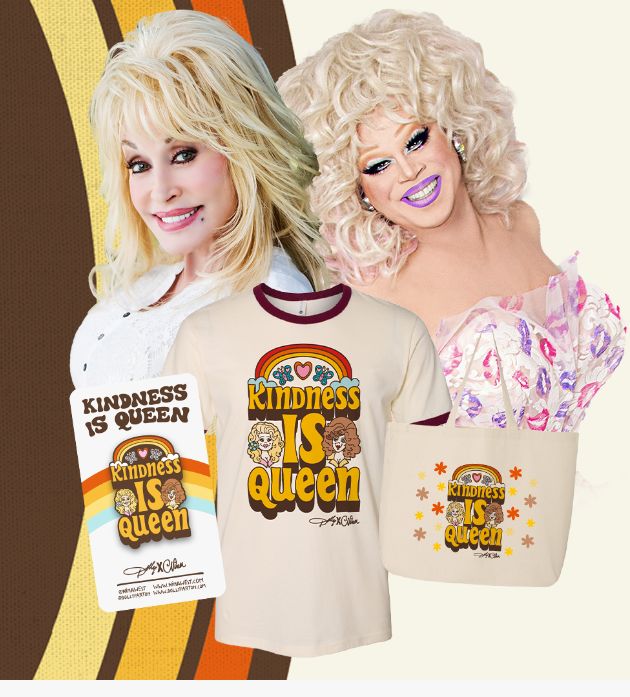 TrunkNationSXM's tweet photo. Here are the @DollyParton @NinaWest charity gear #Feedback was discussing #KindnessIsQueen https://t.co/eA0391aQpM