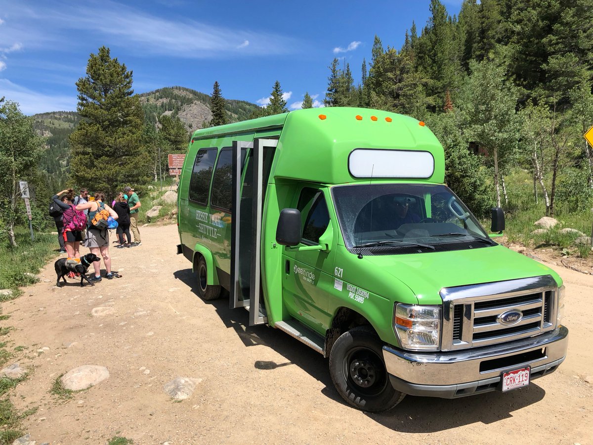 Good news! The Hessie Shuttle returns this Saturday, June 27, and will run from 7 a.m. to 8 p.m. on Saturdays, and 7 a.m. to 6 p.m. on Sundays. The shuttle runs between Nederland HS and the Hessie Trailhead. Visit HessieTrailhead.com for more. #boco_trails