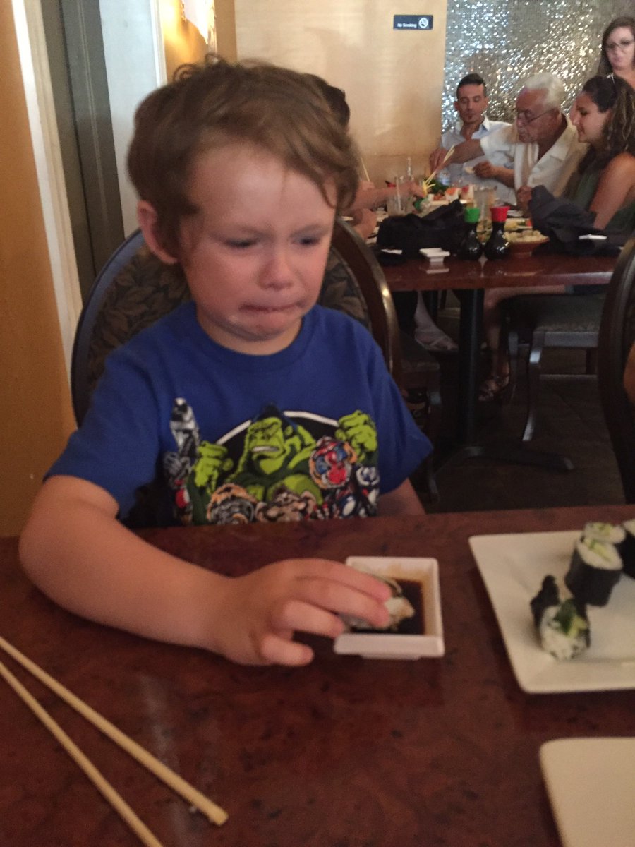 morganfosteeer's tweet photo. i will never forget brady trying sushi for the first time https://t.co/IL23qe0KwB